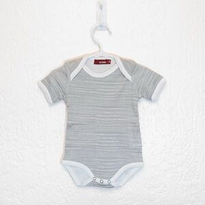 Milkbarn Gray and White Striped Baby Bodysuit | 3-6 Months
